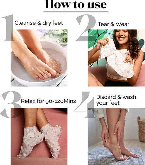 Sadoer Glycolic Acid Foot Peeling Mask (1 Pair), Korean Peeling & Exfoliating | Deep Exfoliation with Glycolic Acid, Removes Dead Skin, Cruelty-Free, Foot Peel Off Mask