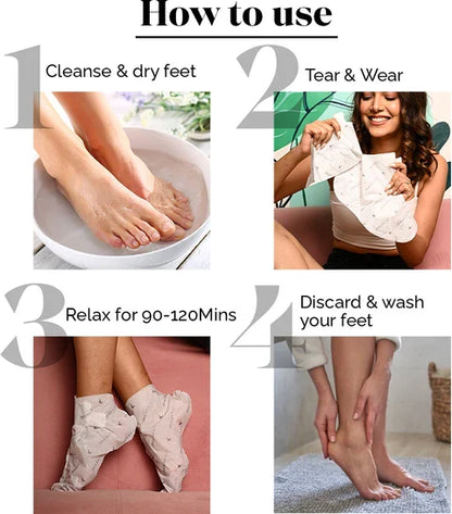 Sadoer Glycolic Acid Foot Peeling Mask (1 Pair), Korean Peeling & Exfoliating | Deep Exfoliation with Glycolic Acid, Removes Dead Skin, Cruelty-Free, Foot Peel Off Mask
