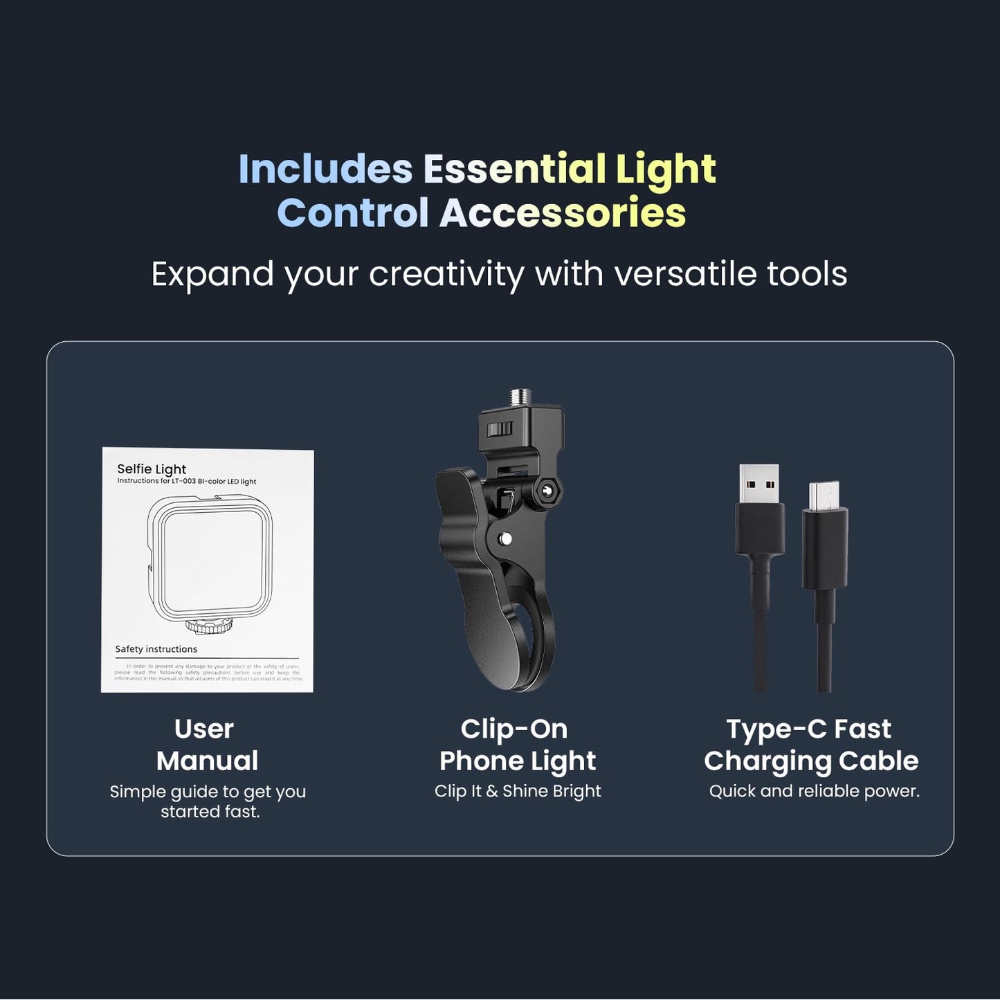 Enzzs Creator Selfie Light – Portable 3-Mode Studio Glow