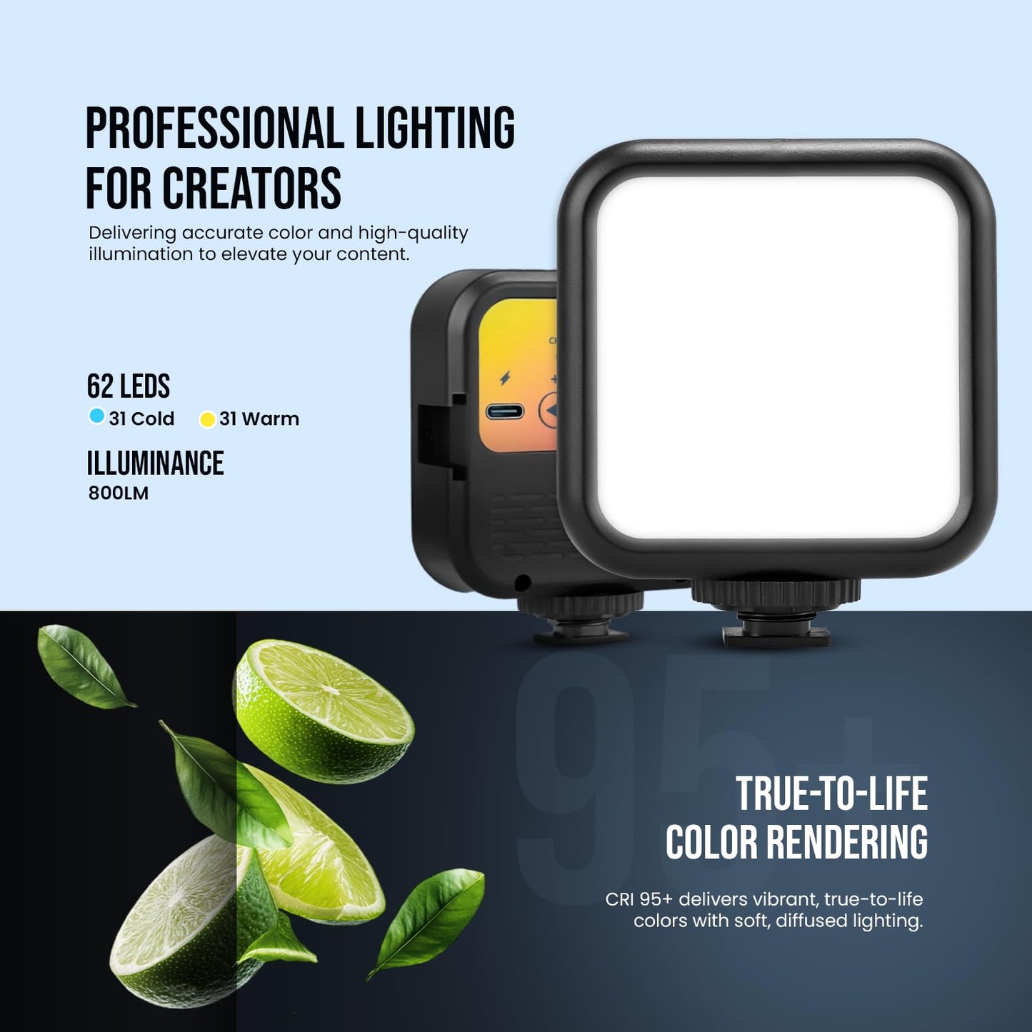 Enzzs Creator Selfie Light – Portable 3-Mode Studio Glow